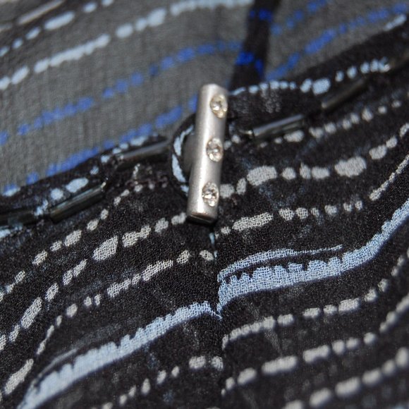 Armani Exchange Sheer Silk Black Striped Blouse M - Picture 8 of 8